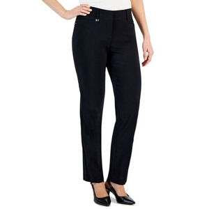 JM Collection Petite Short Tummy-Control Curvy Fit Black Dress Pants NWT